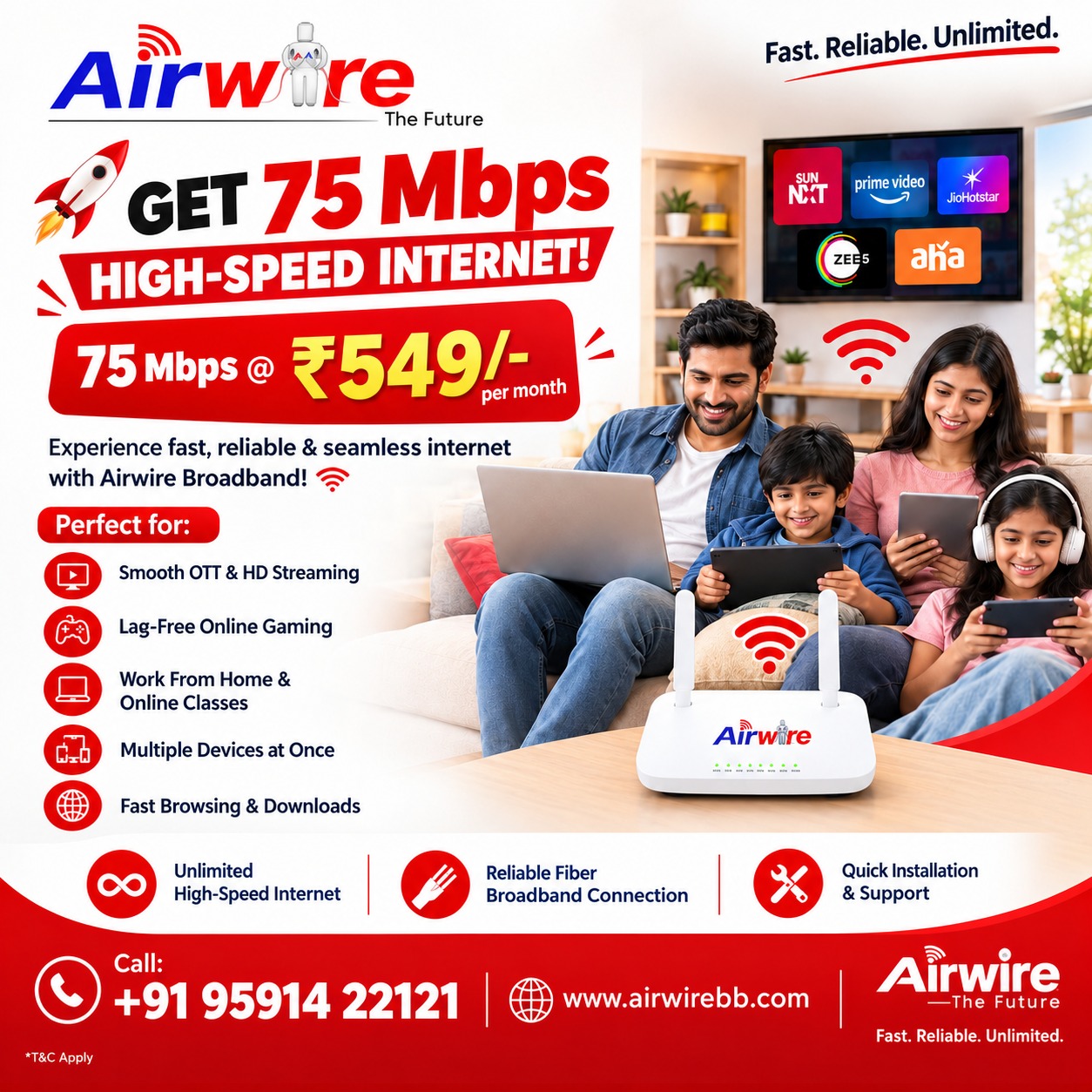 Airwire Broadband Connection in Bangalore, Low-cost internet
